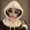 Korean Balaclava Hat Women'S Winter Warm Hat Scarf Couple Style Wool Knitted Hat