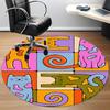1pc Skull Rose Office Round Area Rug,  Mat Suitable For Office, Under Office Chairs Bedroom Living Room Home Decor, Room Deco