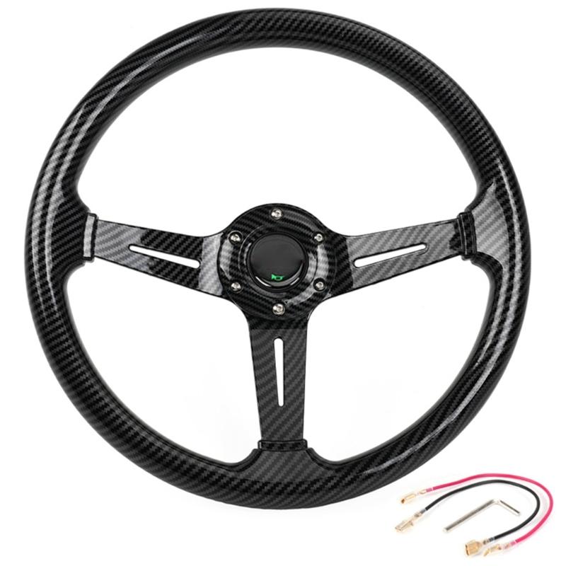 2025 New 345mm Grip Racing 350mm ABS Steering Wheel 6 Bolt Design Lightweight Construction Universal Vehicle Compatibility