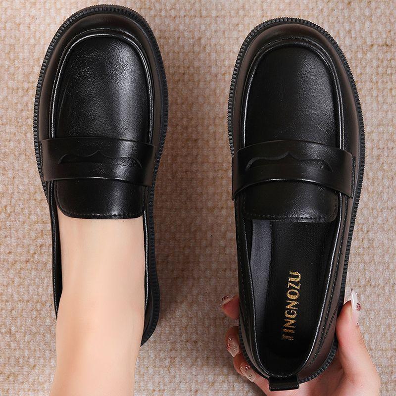 Soft-soled Casual Shoes Spring and Autumn New Flat-soled Medium-comfortable Single Shoes Non-slip Middle-aged Leather Shoes Women