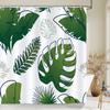 Green Plant Leaves Print Shower Curtains Watercolor Boho Floral Waterproof Morden Bathroom Bathtub Curtain Room Decor With Hooks