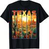 Texas 1845 Deserto Cactus Tramonto Viaggio Vacanza Maglietta Texas