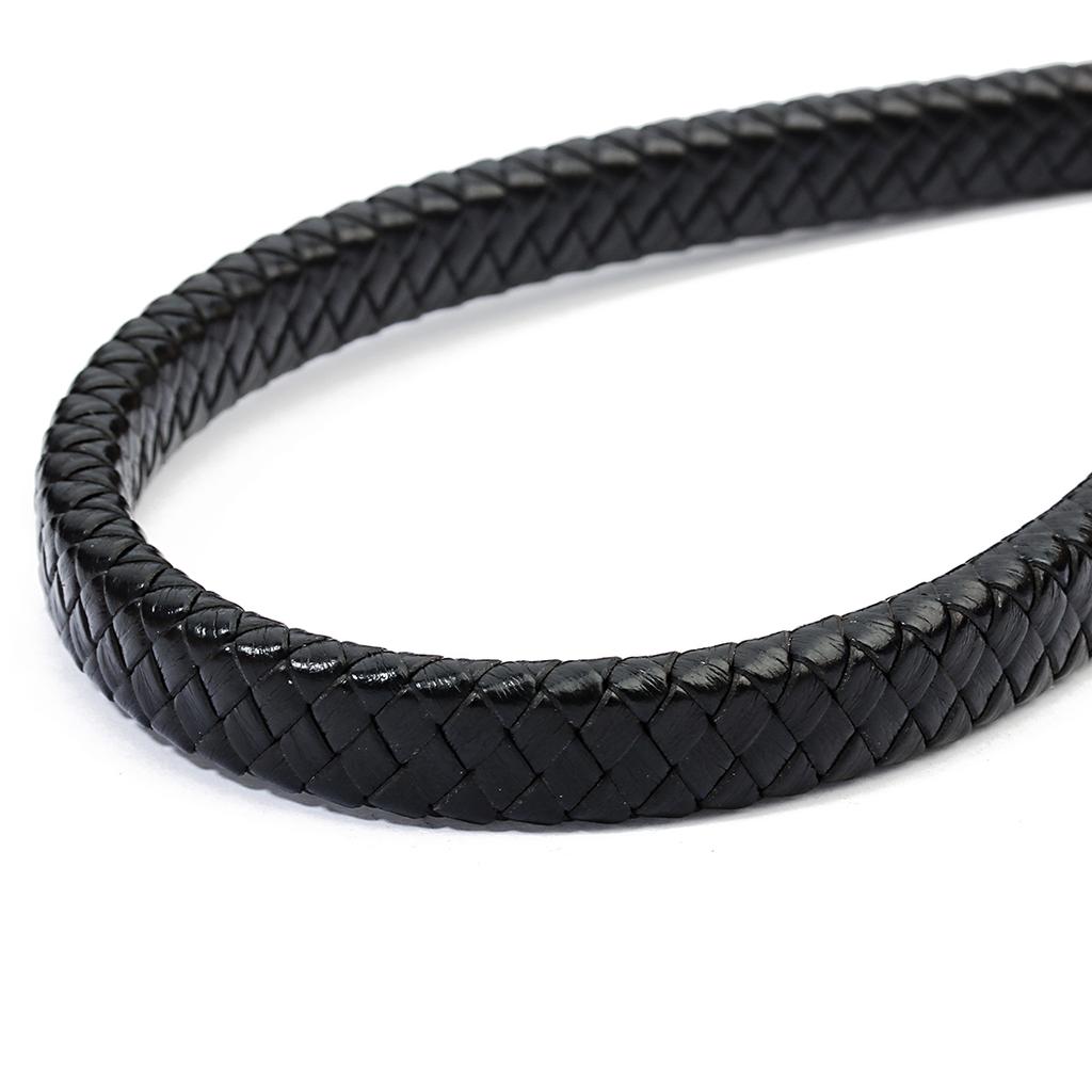 1 Yard High Quality 10 12mm Wide Vintage Genuine Braided Leather Cords Flat Leather Rope for Making Bracelet Craft Jewelry