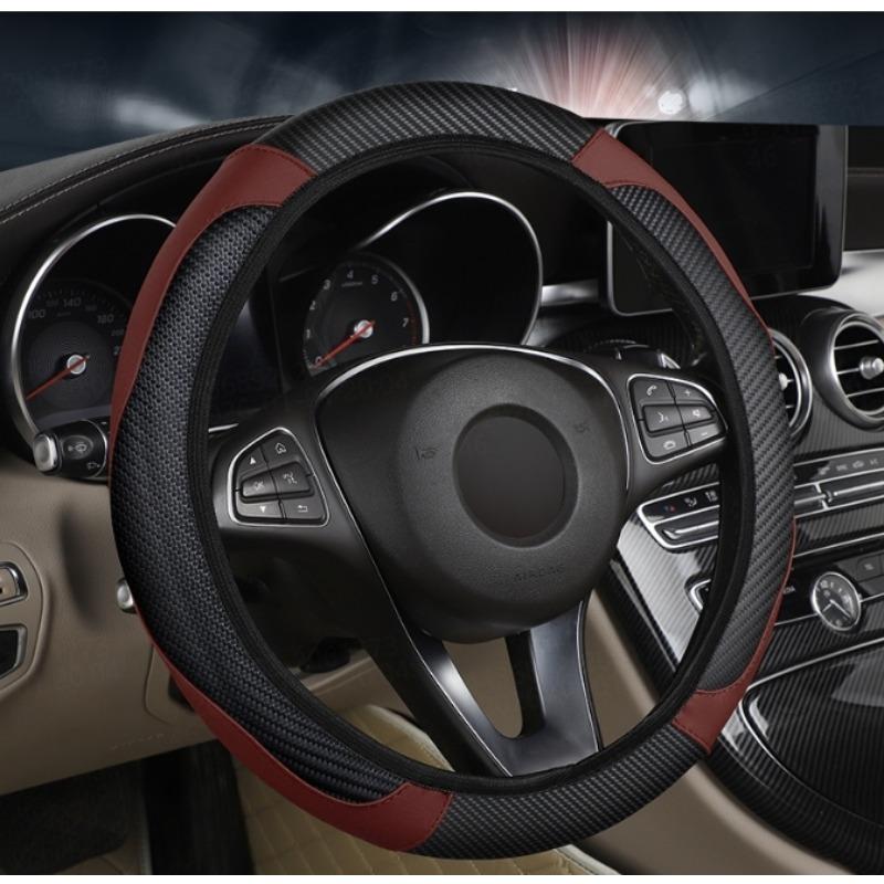 Atmungsaktive und rutschfeste PU-Leder 37 38cm Carbonfaser Auto Lenkradabdeckung Dekorative Zubehörteile