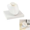 Necklace Display Bust Stand, Leather Covered Jewelry Display Stand with Angled Form and Square Base for Counter Showcase