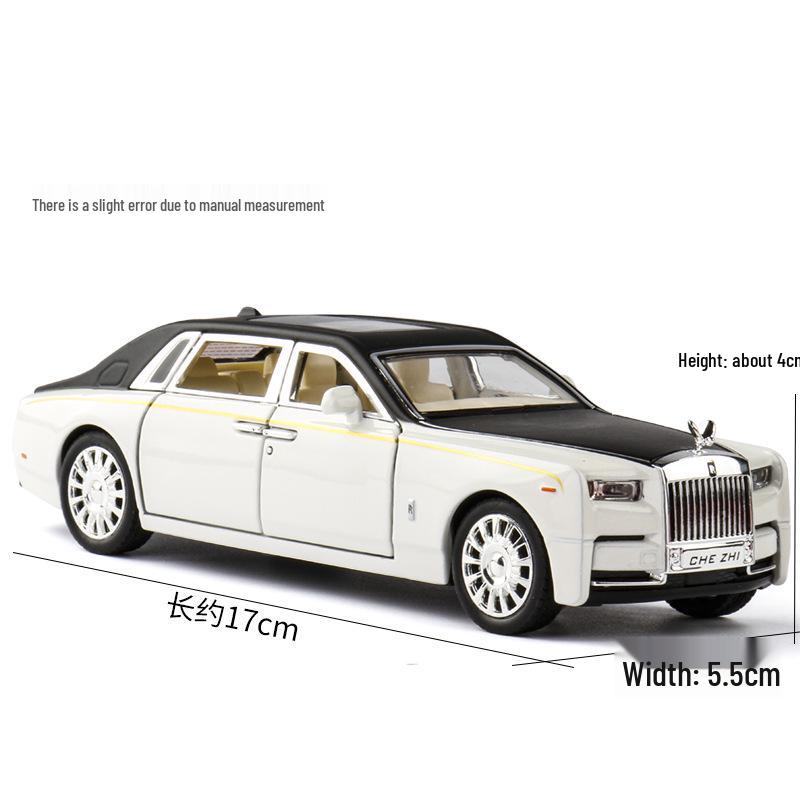 1:32 Rolls-Royce Phantom Toy Car with Suicide Doors, Sound & Light, Alloy Pull-Back Model