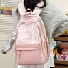 Schoolbag Japanese ins Contrast Color Plaid Backpack Female Youth Campus Junior High School Student School Bag Outdoor Travel Backpack