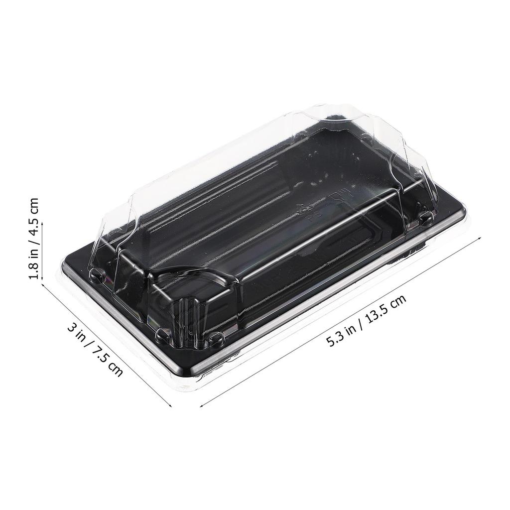100Pcs Sushi Packing Box Black Disposable Food Containers Heat Resistant Take Out Boxes for Restaurants Fruit Containers