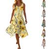 Ärmelloses bedrucktes Midi-Kleid für Damen Leicht fließende Passform Sommerkleider für Damen UK Damen Sommerkleider UK