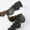 Unique Cutout Waist Belt for Women PU Leather White Embellished Brown Belt Decorated with White Love Heart Belt
