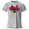 Japanese New Cyberpunk Neon Black Cat Pure Cotton Tshirt Mens Loose Oversized Short Sleeved Tshirt Casual Round Neck Top