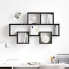 Wall Shelf Black Oak Look 82 x 15 x 51 cm Engineered Wood