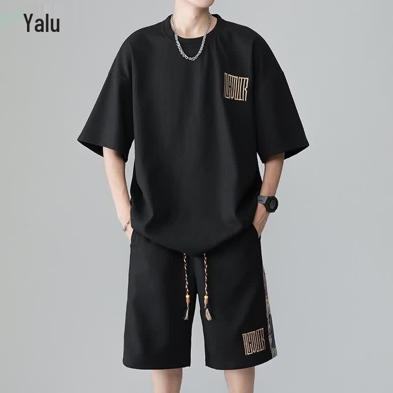 Yalu Men s Waffle Ice Silk Sport Set L