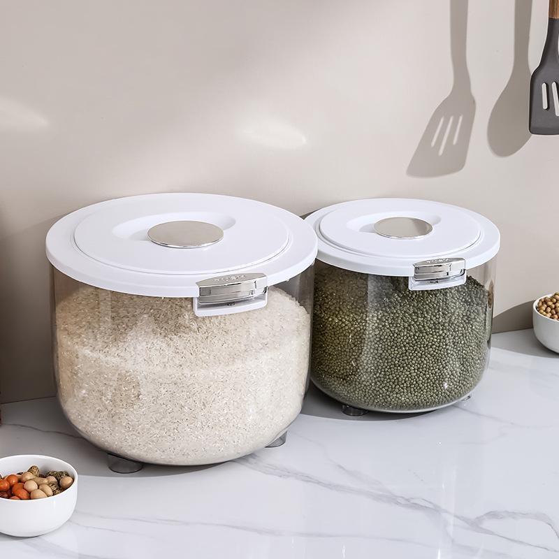 Large Upgrade Food Rice Bucket Household Insect-proof Moisture-proof Rice Barrels Sealed Rice Storage Tank Flour Grain Storage