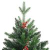 VidaXL Artificial Hinged Christmas Tree with Red Berries 180 Cm 356733