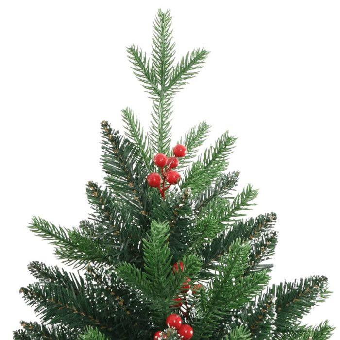 VidaXL Sapin de Noël artificiel à charnières avec baies rouges 180 cm 356733