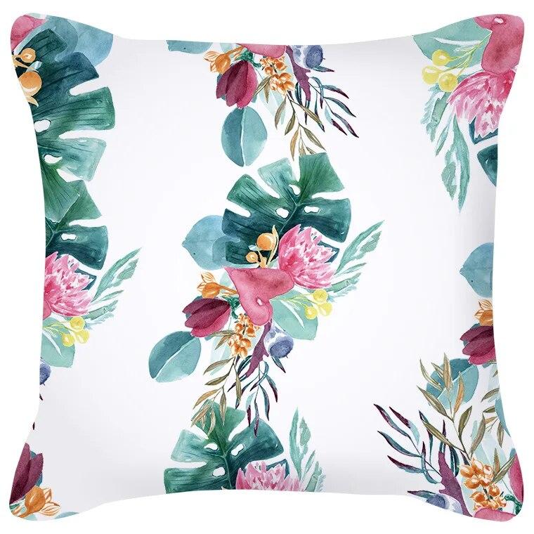 Plum Blossom Cushion Flamingo Bird Cherry Pillow Home Chair Sofa Decoration Yellow Pillowcase