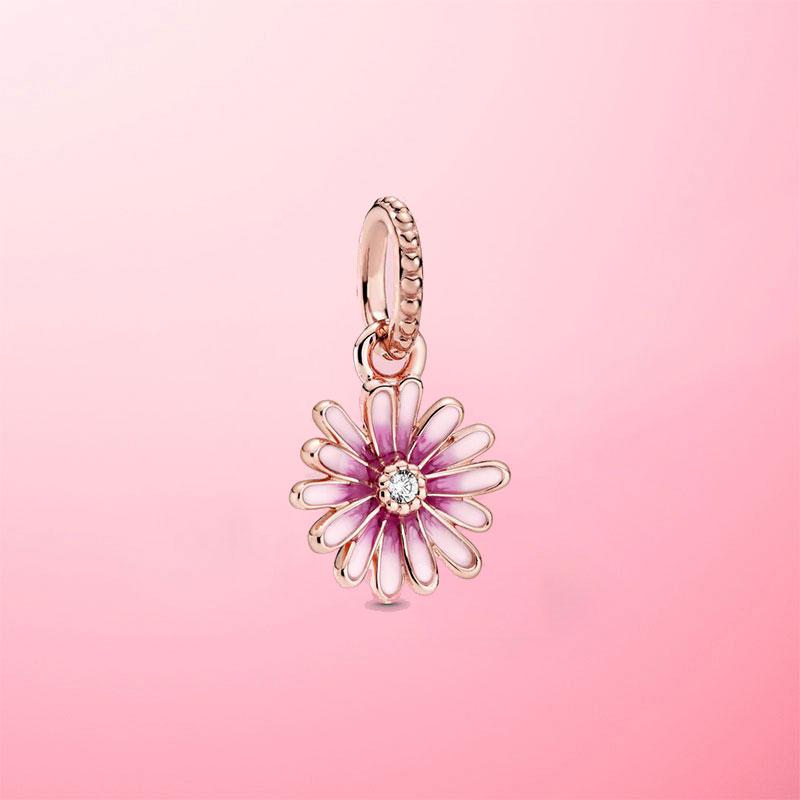 

! Шармы-подвески в виде сверкающих сверкающих цветков маргаритки из стерлингового серебра 925 пробы, бусина, подходят для оригинального браслета-бэнгла, женское ювелирное украшение в подарок