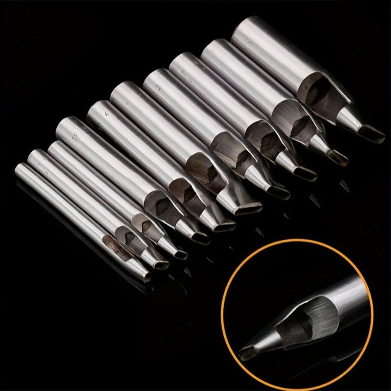 5pcs Oblong Slot Leather Punch Set Carbon Steel Flat Hollow Hole Puncher DIY Leather Craft Tool For Belts Watch Straps Bags
