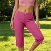 Damen Capri-Hose mit Stretch, mittelhohem Bund und knielang, mit bequemem Bund für den lässigen Alltagsgebrauch