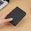 Trendy Genuine Leather Woven Card Holder for IDs and Credit Cards - Unisex Design