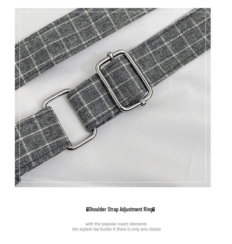 Women's 2025 Korean Style Plaid Canvas Bag - Large Capacity Shoulder & Crossbody Dumpling Bag