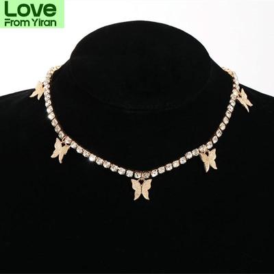 Fashion Butterfly Pendant Necklace For Women Pearl Chain Necklaces Party Jewelry