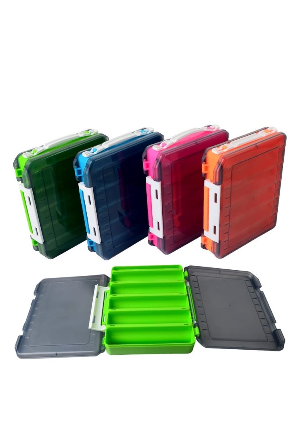 

CHIFONE Fishing Reel Storage Rod Tackle Lure Squid Lure Storage Large Capacity for Fishing Gear and Outdoor Use of 4 Box, Holder, Box, Case, Case, зелёный