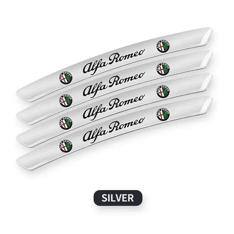 Drlqc8 4Pcs Car Styling Aluminum Wheel Rims Racing Stickers Auto Accessories for Alfa Romeo 4C 159 Spider Giulia Giulietta 156 147