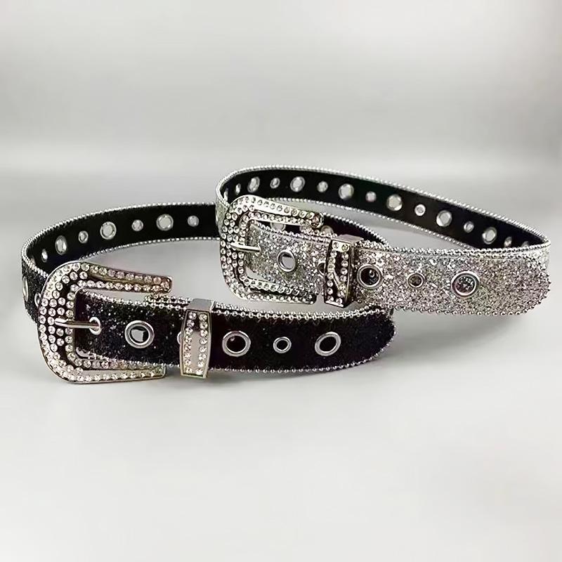 Women's Rhinestone Belt: Versatile Wide Waistband with Sequin Decoration for European & American Fashion