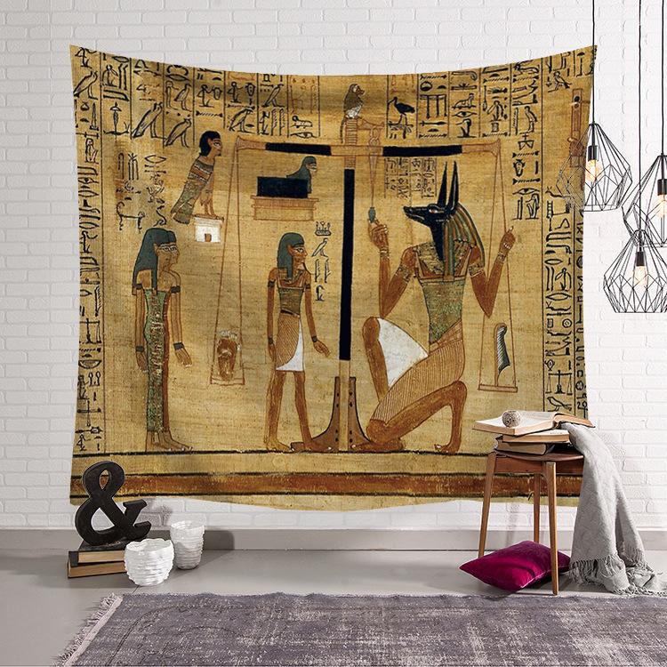 Yellow Ancient Egypt Hanging Old Culture Printed Hippie Egyptian Tapestries Wall Cloth Home Decor Vintage Tapestry