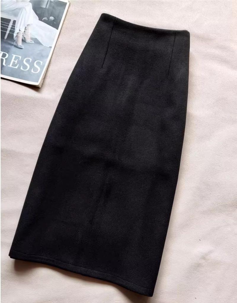 Retro Polka Dot High-Waist Midi-Rock für Damen - Elegant Schlankmachender Bodycon mit Schlitz