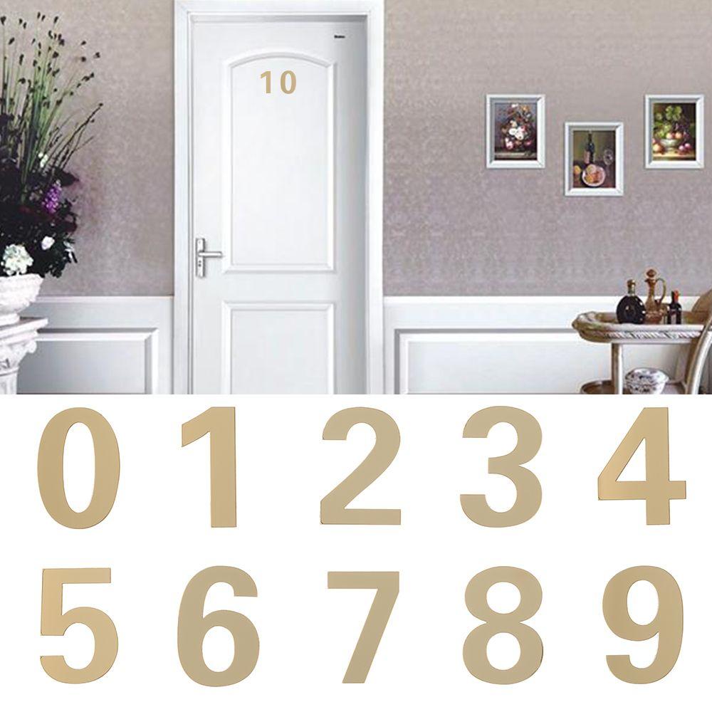 1Pcs Modern Hotel Home Sticker Address Self-adhesive Door Plate Number House Drawer Sign Gate Digits Door Numeral Plaque