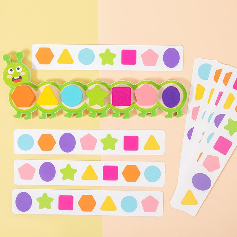 Montessori Magnetic Caterpillar Puzzles Children'S Toy Color Shape Matching Logical Thinking Training Puzzle Board Game For Kids