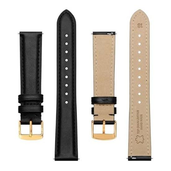 BISONSTRAP Watch Band Leather 12mm 14mm 15mm 16mm 17mm 18mm 20mm Wristwatch Belt Genuine Vintage Replacement Smartwatch Ladies Womens