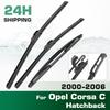 For Opel Corsa C Hatchback 2000-2006 2001 2002 Wiper Front & Rear Wiper Blades Windshield Windscreen Window Brushes 20"+18"+16