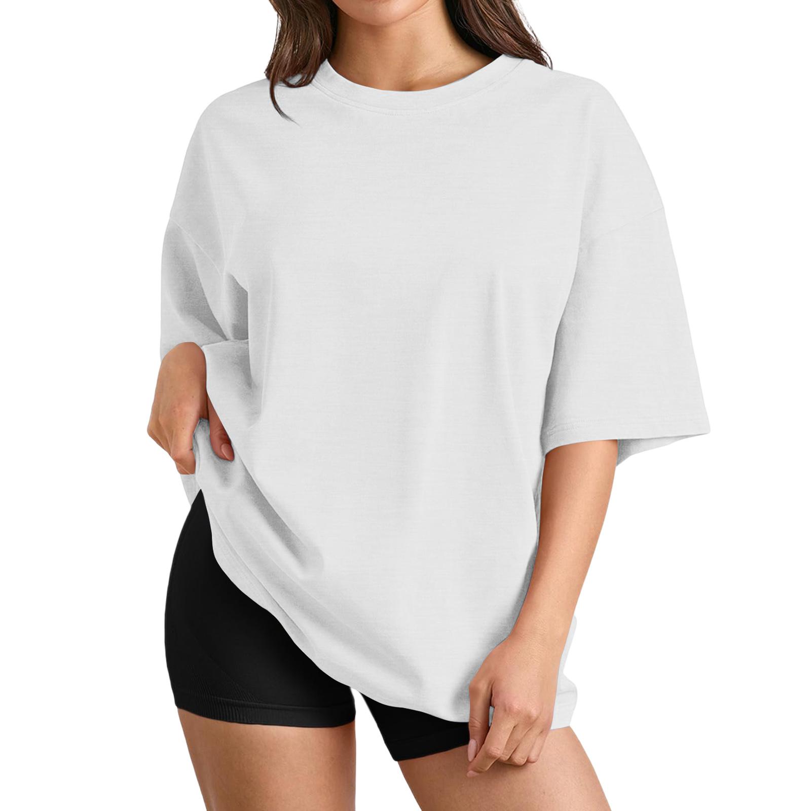 

Summer Women s Loose-Fit Fashionable Casual Short-Sleeve T-Shirt Top XS білий