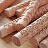 Relief Wood Texture Rolling Stick Pottery Clay Tools Rod Relief Flower Pattern Embossed Rod Mud Roll DIY Ceramic Clay Modeling