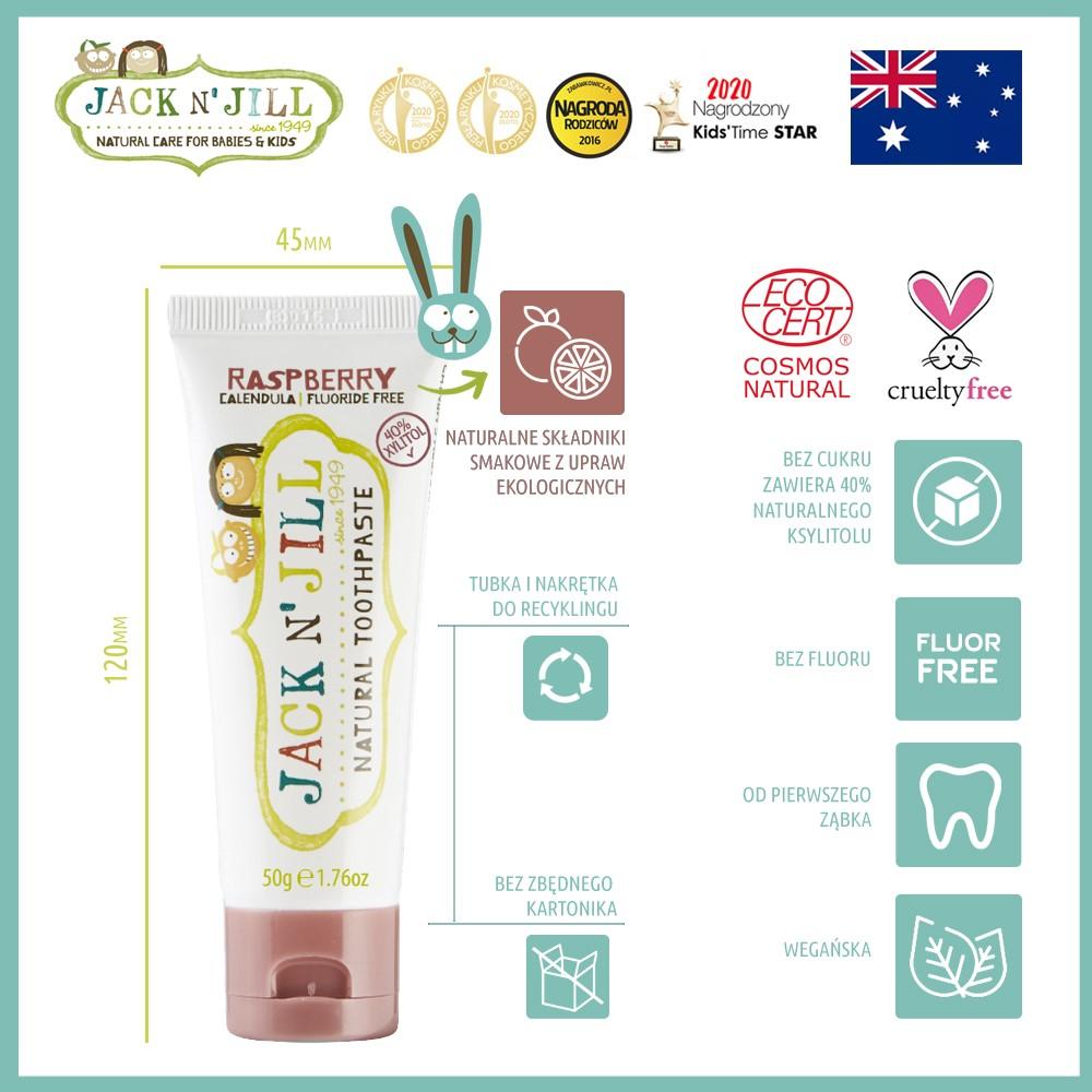 JACK N'JILL Children's Raspberry Toothpaste 40% Xylitol 50g