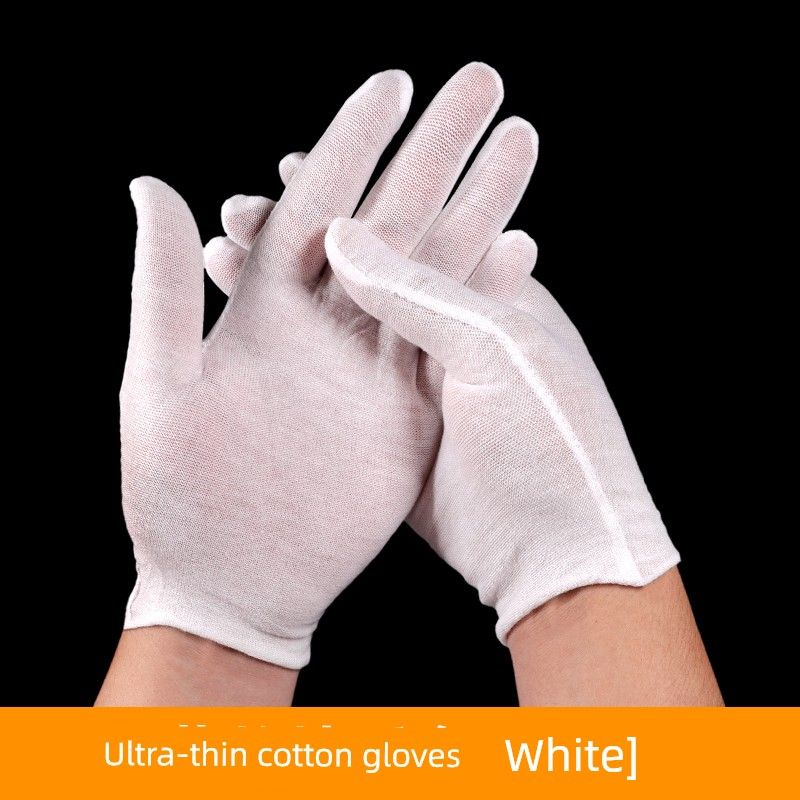 

Ultra-Thin Gloves Breathable Men s and Women s Pure White Cotton Sweat-Absorbent Sunscreen Outdoor Park Biking Mountain Climbing Disposable Special White breathable ultra-thin (10 pairs) M