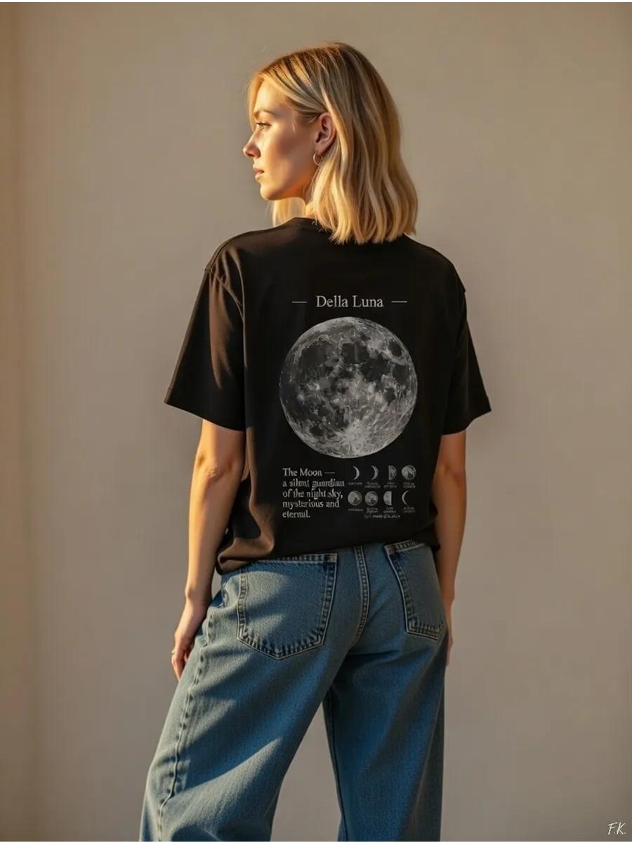 Oversized T-shirt with Della Luna Y2K grunge print L
