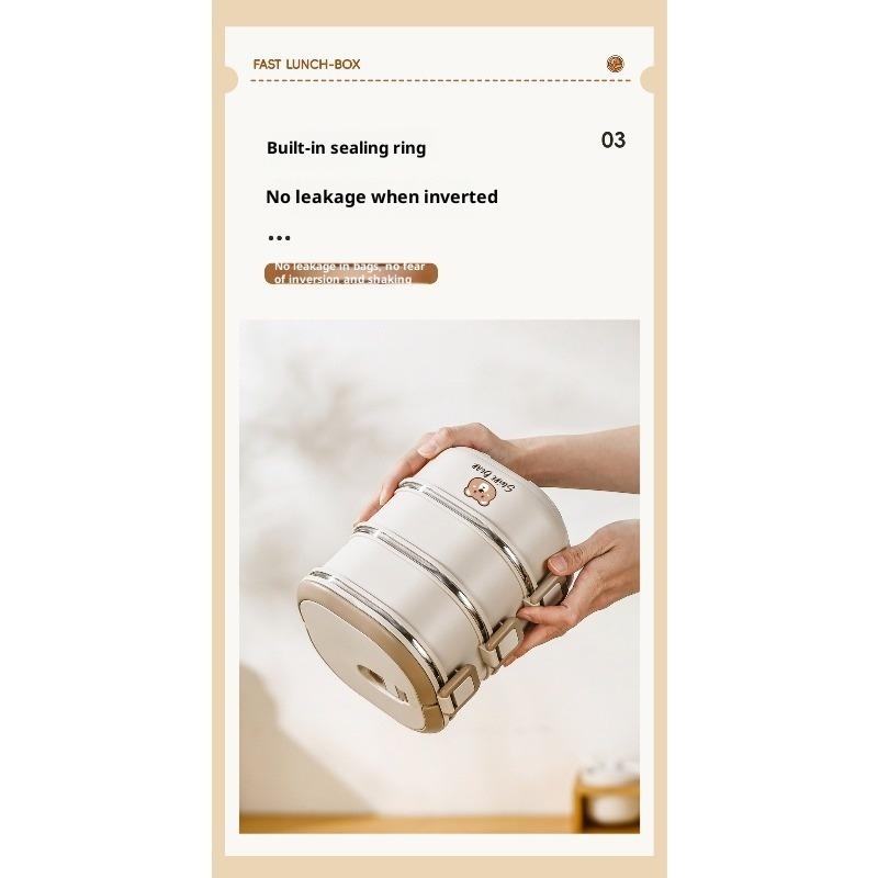 Stainless Steel Thermal Insulation Lunch Box Office Workers Can Microwave Oven Heating Students Multi-layer Bucket Bento Lunch Box