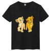Summer Disney Lion King Cartoon Printed Children's T-shirt Pure Cotton Round Neck Children's T-shirt Parent Child Short Sleeve