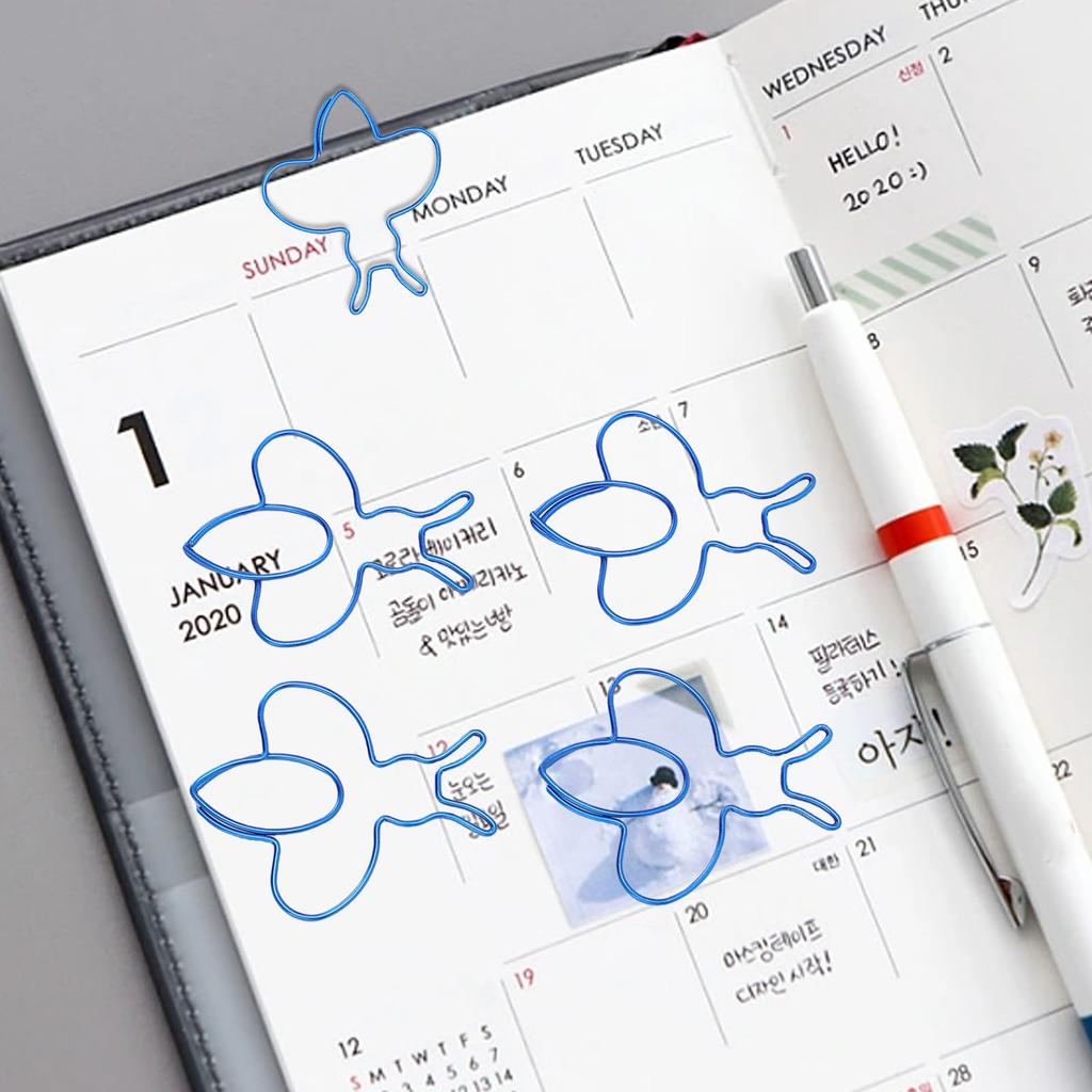 80Pcs Bee Shaped Paper Clips Iron Multifunctional Cute Paperclips for Scrapbooks Calendars Files