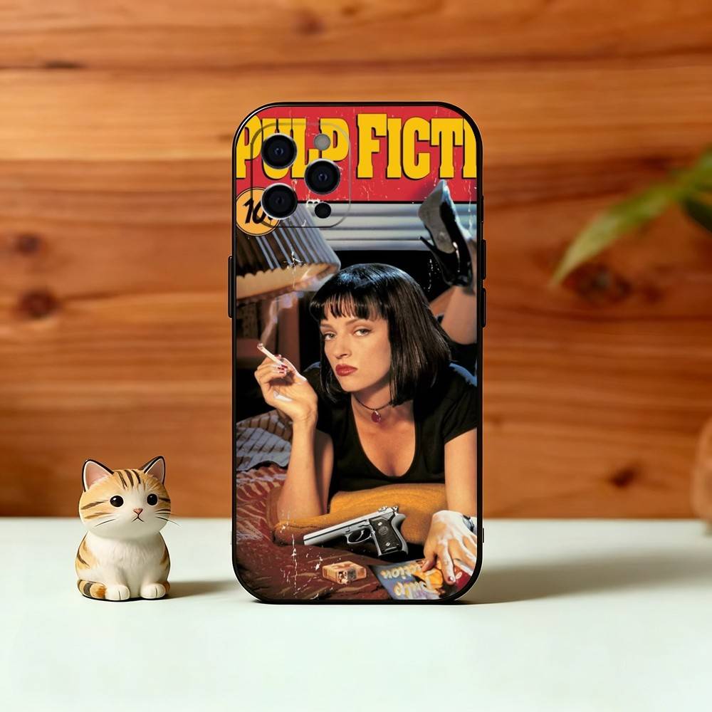 P-Pulp F-Fiction Movie Phone Case For iPhone 17, 16,15,14,13,12,11 Plus,Pro Max, Others Soft Black Cover