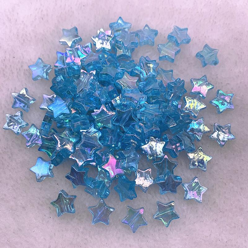 50pcs 11mm Transparent  AB Color Five-pointed Star Acrylic Beads Loose Spacer Beads for Jewelry Making DIY Bracelet Accessories