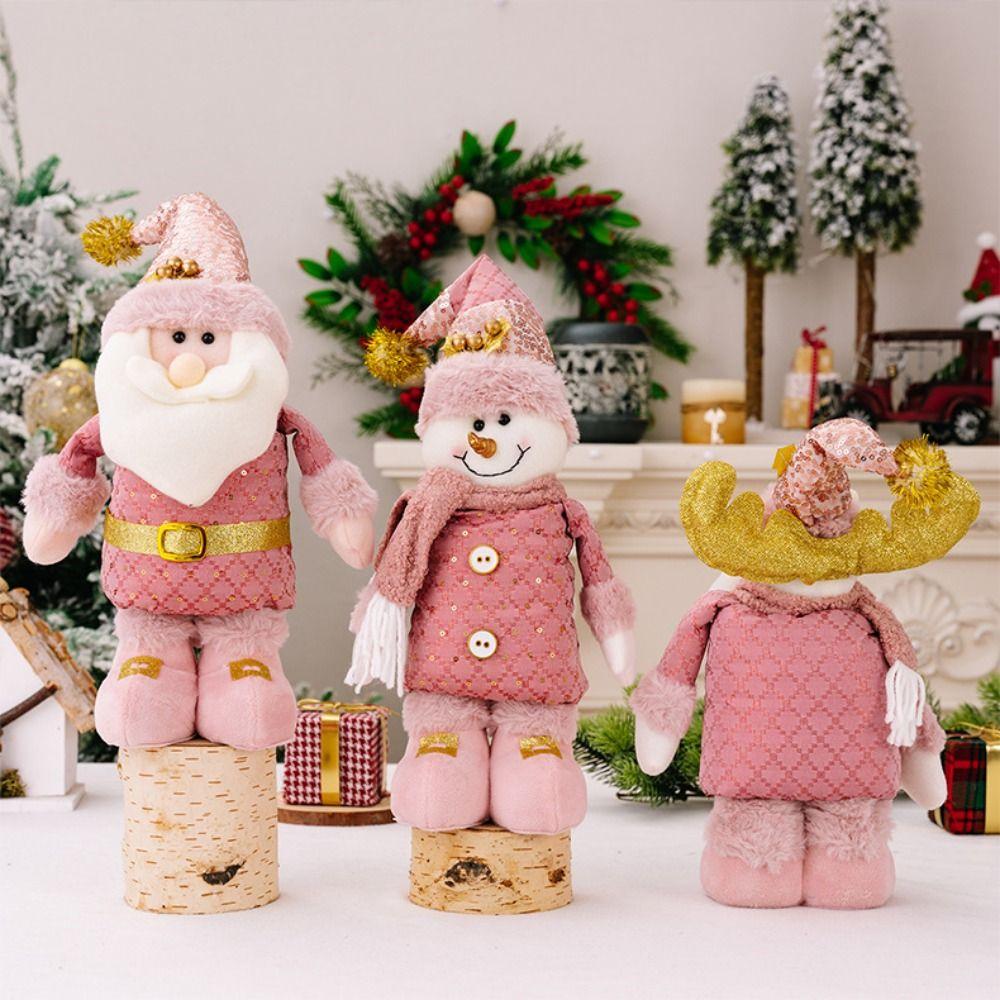 Standing Christmas Telescopic Doll Ornaments Cute Merry Christmas Decoration  New Year Supplies