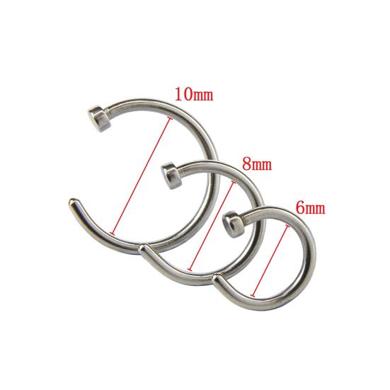 14Pcs/Set Unisex Body Piercing Jewelry Rhinestone Stainless Steel Nose Stud Ring