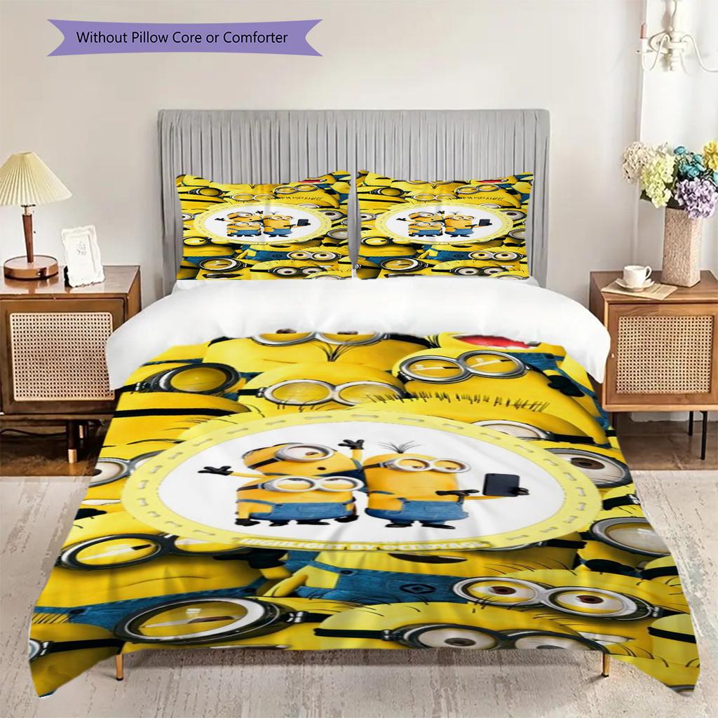 Despicable Minions Phone Case Threepiece Set 1 Duvet Cover 2 Pillowcase Without Core Duvet Cover And Pillowcase Christmas Birthday Gift