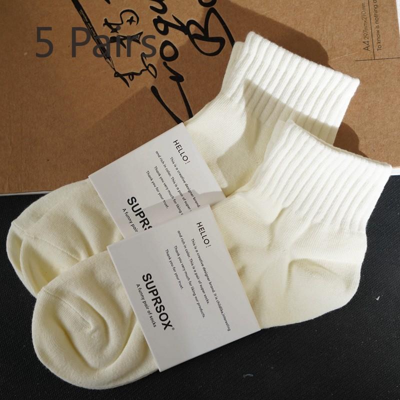 5 Pairs of Summer Cotton College Wind Deodorant Sweat Socks
